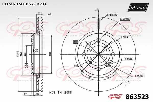 Disque de frein MAXTECH 863523