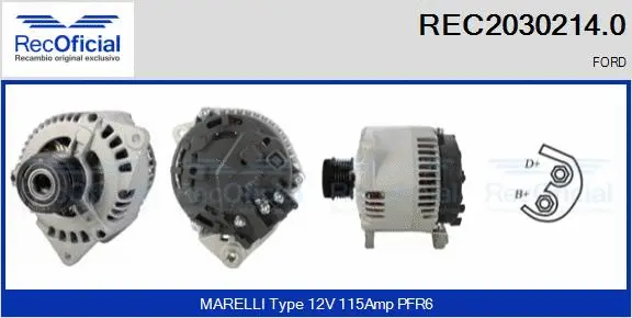 Alternateur RECOFICIAL REC2030214.0
