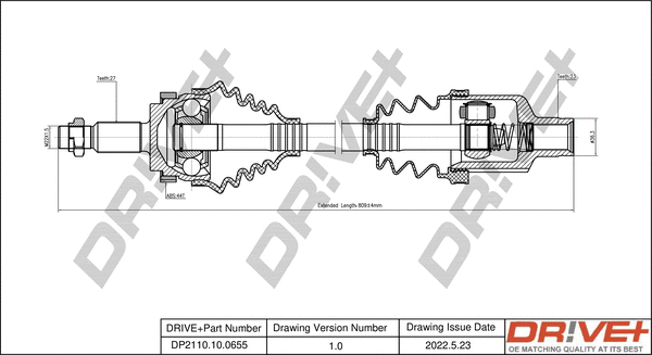 Arbre de transmission Dr!ve+ DP2110.10.0655