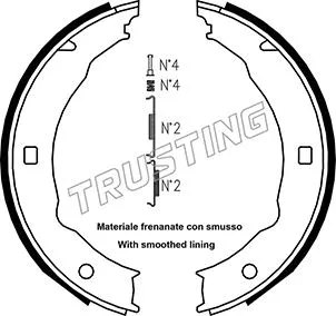 Jeu de mâchoires de frein, frein de stationnement TRUSTING 079.193K