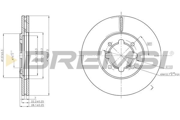 Disque de frein BREMSI CD6609V