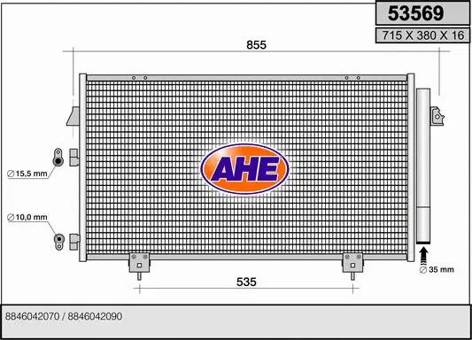 Condenseur, climatisation AHE 53569