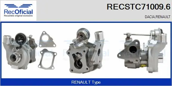 Turbocompresseur, suralimentation RECOFICIAL RECSTC71009.6