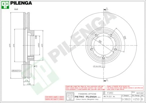 Disque de frein PILENGA V250