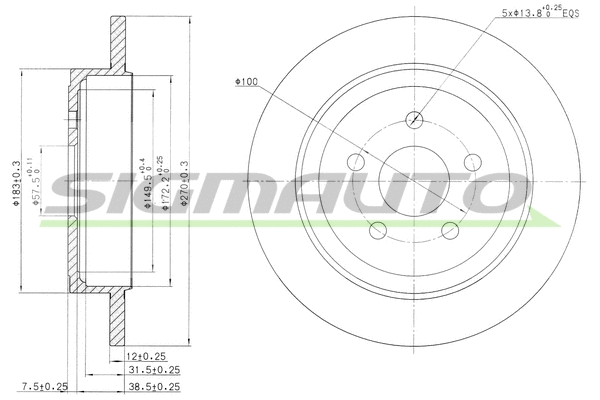 Disque de frein SIGMAUTO DBB026S