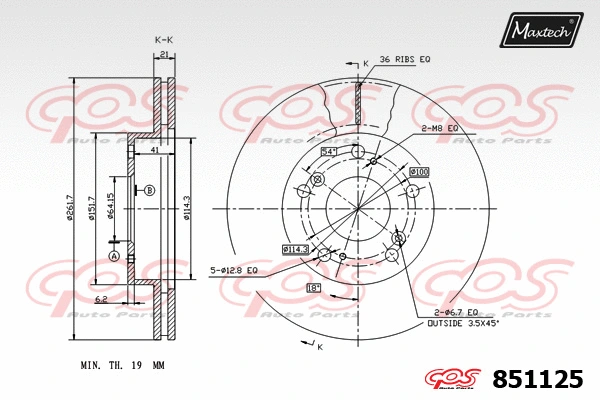 Disque de frein MAXTECH 851125