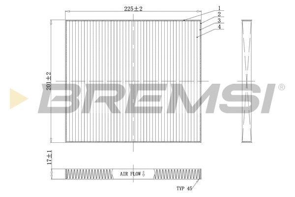 Filtre, air de l'habitacle BREMSI FC0447