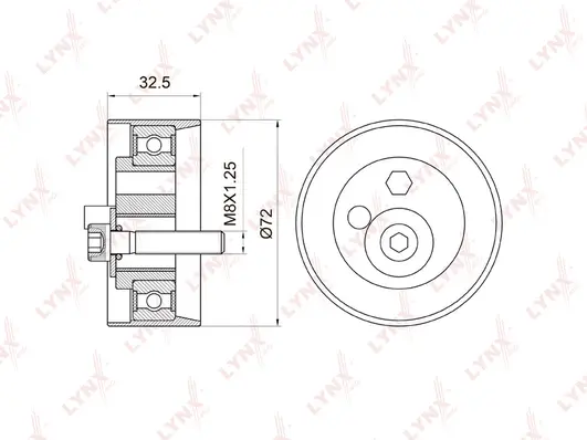 Poulie de tension, courroie crantée LYNXAUTO PB-1010