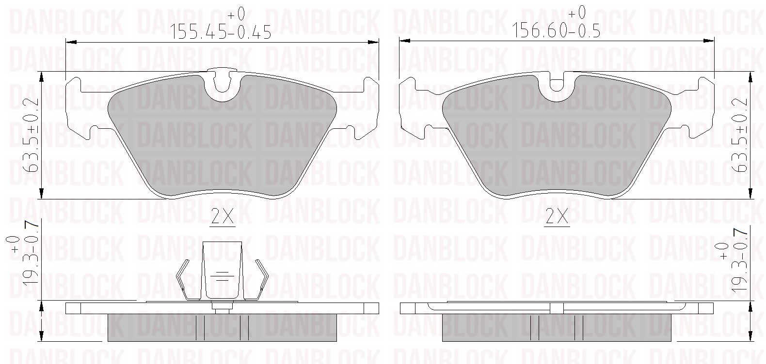 Kit de plaquettes de frein, frein à disque DANBLOCK DB 510289