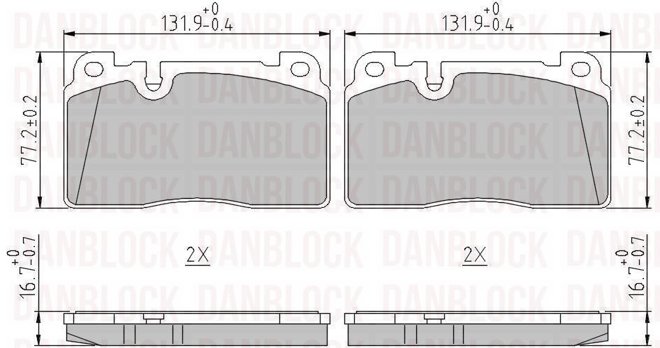 Kit de plaquettes de frein, frein à disque DANBLOCK DB 511287