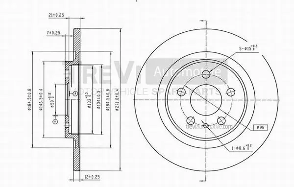 Disque de frein TREVI AUTOMOTIVE BD1038