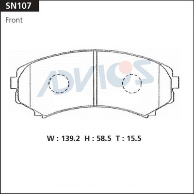 Kit de plaquettes de frein, frein à disque ADVICS SN107
