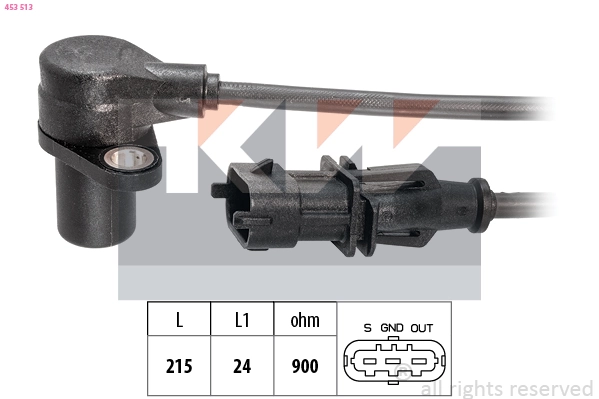 Capteur, vitesse de rotation du moteur KW 453 513