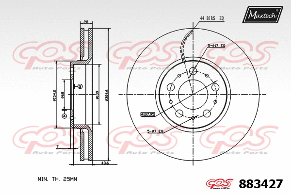 Disque de frein MAXTECH 883427