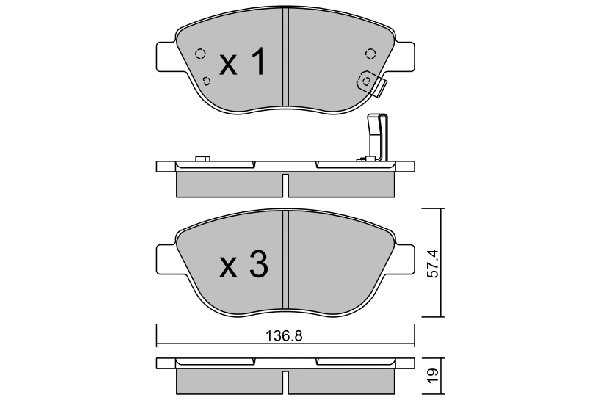 Kit de plaquettes de frein, frein à disque AISIN BPOP-1007