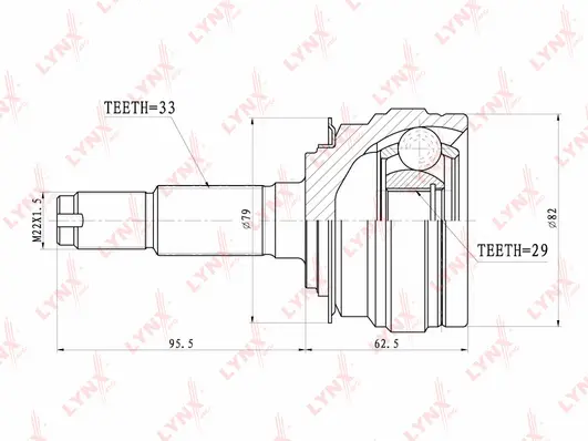 Jeu de joints, arbre de transmission LYNXAUTO CO-1801