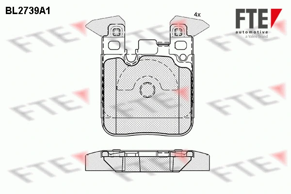 Kit de plaquettes de frein, frein à disque FTE 9010953