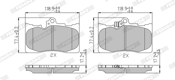 Kit de plaquettes de frein, frein à disque FERODO FDB4216