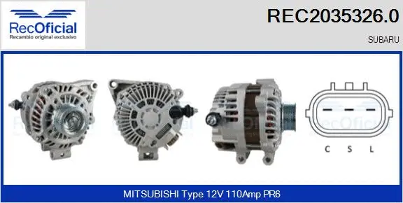 Alternateur RECOFICIAL REC2035326.0