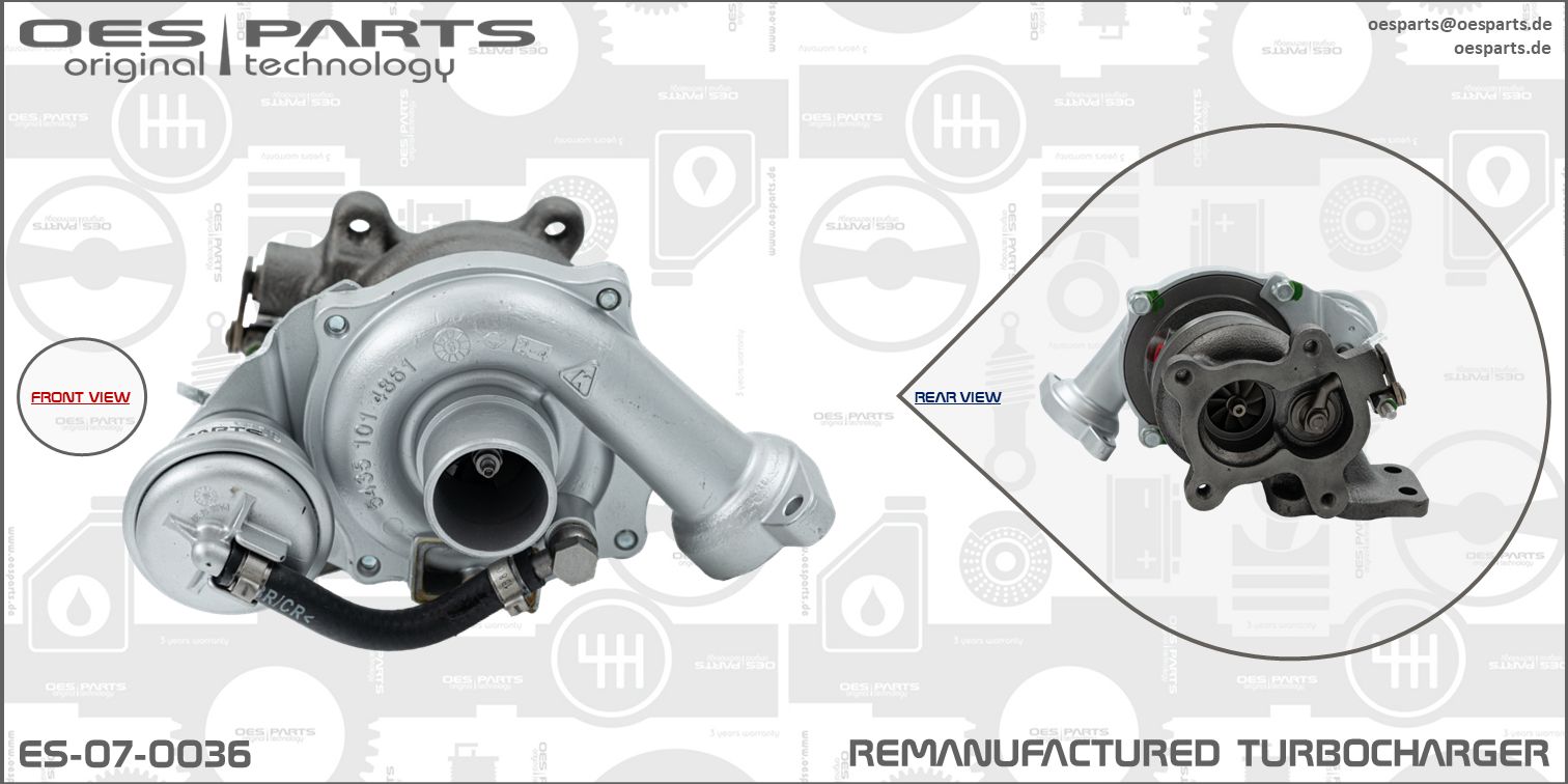 Turbocompresseur, suralimentation OES PARTS ES-07-0036