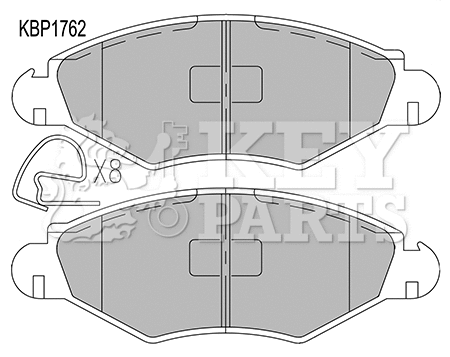 Kit de plaquettes de frein, frein à disque KEY PARTS KBP1762