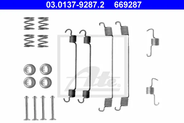 Kit d'accessoires, mâchoire de frein ATE-APAC 03.0137-9287.2