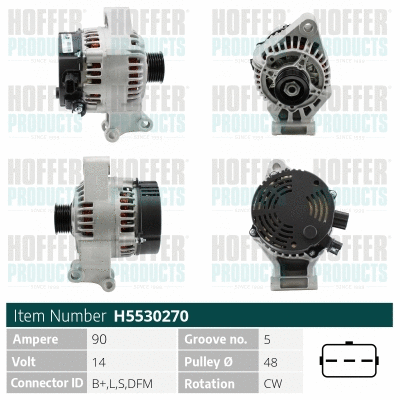 Alternateur HOFFER H5530270