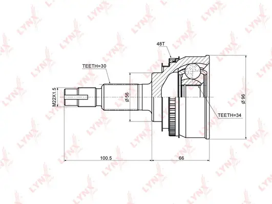 Jeu de joints, arbre de transmission LYNXAUTO CO-7567A
