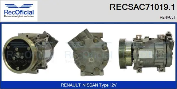 Compresseur, climatisation RECOFICIAL RECSAC71019.1