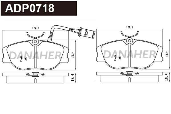 Kit de plaquettes de frein, frein à disque DANAHER ADP0718