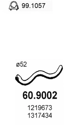 Tuyau d'échappement ASSO 60.9002
