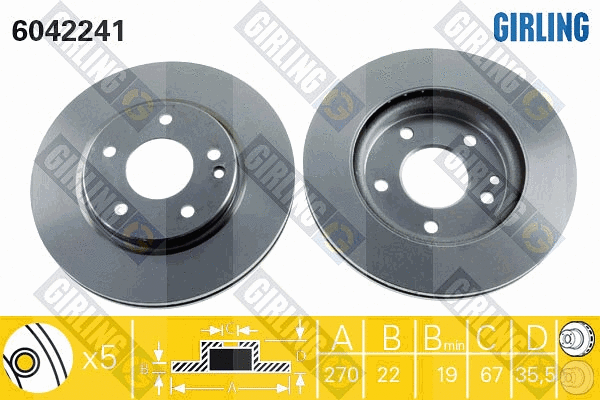 Disque de frein GIRLING 6042241