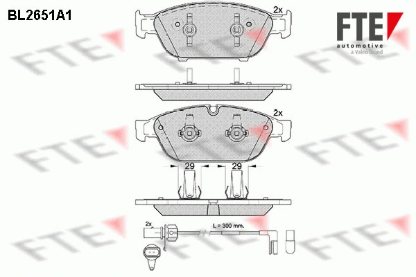 Kit de plaquettes de frein, frein à disque FTE 9010890
