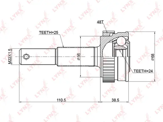Jeu de joints, arbre de transmission LYNXAUTO CO-3775A