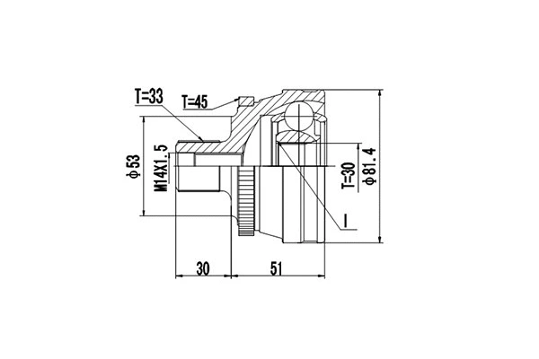 Jeu de joints, arbre de transmission DYNAMATRIX DCV803009