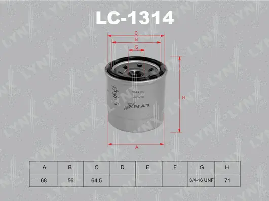 Filtre à huile LYNXAUTO LC-1314