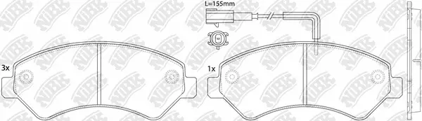 Kit de plaquettes de frein, frein à disque NiBK PN0516W