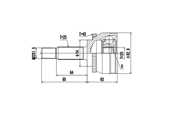 Jeu de joints, arbre de transmission DYNAMATRIX DCV839022
