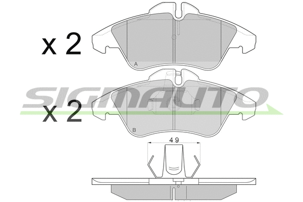 Kit de plaquettes de frein, frein à disque SIGMAUTO SPA687TR