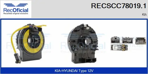 Ressort tournant, Airbag RECOFICIAL RECSCC78019.1