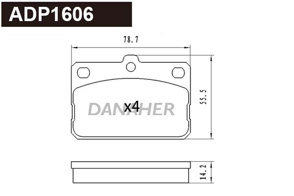 Kit de plaquettes de frein, frein à disque DANAHER ADP1606