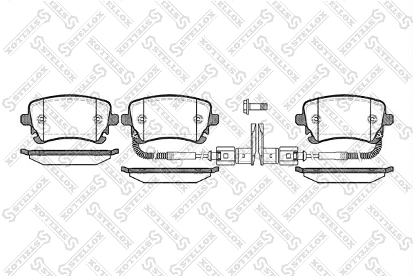 Kit de plaquettes de frein, frein à disque STELLOX 908 002-SX