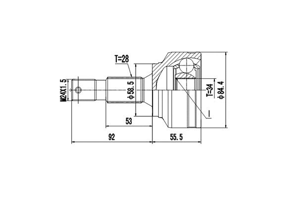 Jeu de joints, arbre de transmission DYNAMATRIX DCV810052