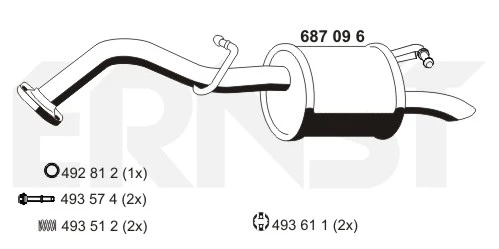Silencieux arrière ERNST 687096