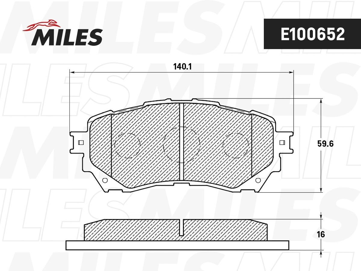 Kit de plaquettes de frein, frein à disque MILES E100652