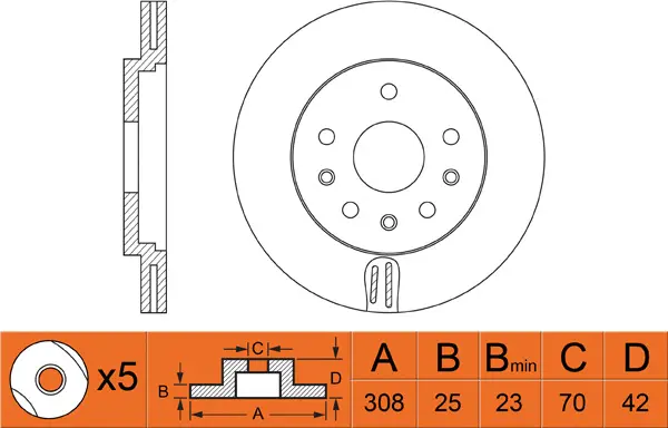 Disque de frein FIT FR0502V