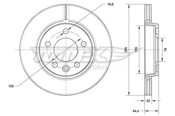 Disque de frein TOMEX Brakes TX 71-07
