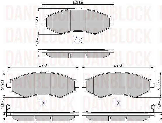 Kit de plaquettes de frein, frein à disque DANBLOCK DB 510523
