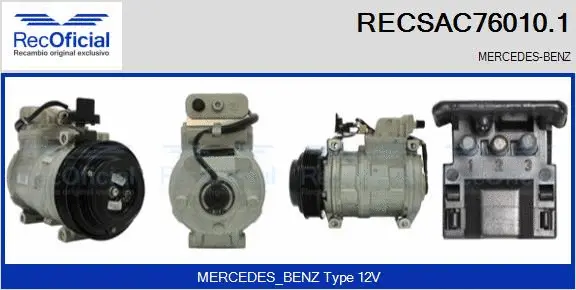 Compresseur, climatisation RECOFICIAL RECSAC76010.1