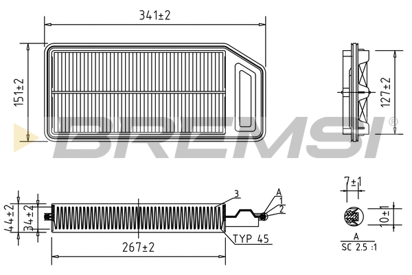 Filtre à air BREMSI FA1235